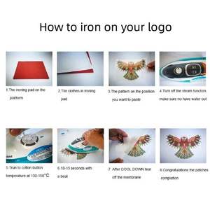 Usine en gros sérigraphié fer sur les transferts en forme de coeur conceptions presse à chaud autocollant Logo personnalisé DTF étiquette décalcomanies - Product Image 3