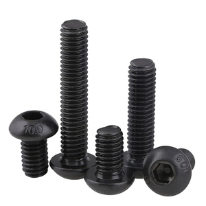 <span class=keywords><strong>Vis</strong></span> à tête bombée M8 en oxyde noir, grade 10.9, à six pans creux, norme ISO7380, système métrique, vente en gros fabricant - Product Image 5