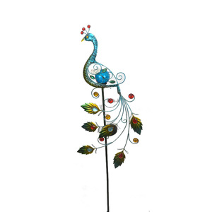 Großhandel Schmiedeeisen Solar Metall Pfau Garten Pfahl Solar Licht Metall Garten Pfahl - Product Image 4