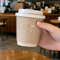 Gobelet à café en papier à double paroi avec couvercle, personnalisable avec logo, écologique, jetable, 8oz, 12oz, 16oz, solution d'emballage pour boissons chaudes à emporter