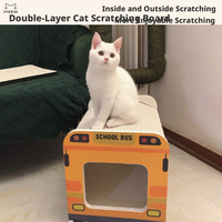 Maison à gratter pour chat double couche, motif dessin animé mignon, écologique, avec coussinets intérieurs remplaçables, en papier de pâte de bois de première qualité certifié FDA, sans colle