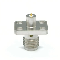 Conector Coaxial RF SMA-KFD1 de 50 ohmios, Adaptador de Brida de 4 Orificios de Acero Inoxidable, Conector de Alta Frecuencia para Telecomunicaciones