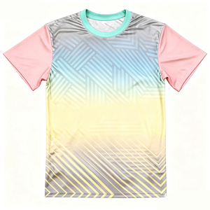 T-shirt de course haute performance personnalisé avec logo, multicolore, léger, respirant, séchage rapide, anti-humidité - Product Image 2