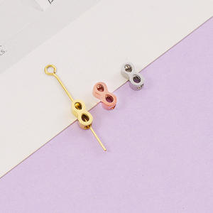 3.6*8mm Design <span class=keywords><strong>infinito</strong></span> ciondoli con perline in acciaio inossidabile argento/oro/oro rosa perline con ciondoli per la creazione di braccialetti di gioielli - Product Image 2
