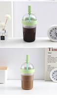Nouvelle tasse à café portable en caoutchouc haute capacité avec paille et couvercle, design moderne pour usage extérieur, vente en gros disponible