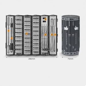 Jeu de tournevis de précision magnétique en acier inoxydable 128 en 1, outils de démontage et de réparation multifonctionnels, étui rigide, qualité industrielle - Product Image 5