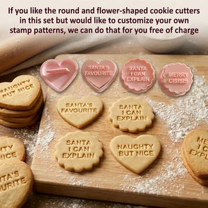 Emporte-pièce et emporte-pièce à embosser pour biscuits de Noël avec mots personnalisés, tampon à mots personnalisés pour emporte-pièces et moules à embosser pour biscuits et fondant - Product Image 2