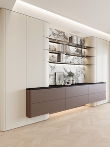 Buffet moderne minimaliste en <span class=keywords><strong>bois</strong></span> massif, grande capacité, meuble de rangement et de présentation de luxe intégré pour salon - Product Image 4