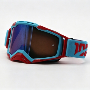 <span class=keywords><strong>Gafas</strong></span> de <span class=keywords><strong>Motocross</strong></span> OEM Azules y Rojas, Montura de TPU de Alta Calidad, Lentes Espejadas, Correa Ajustable, Protección UV para Deportes - Product Image 1