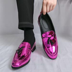 <span class=keywords><strong>Mocasines</strong></span> de Lujo para <span class=keywords><strong>Hombre</strong></span>, de Charol Rosa Brillante, con Borlas, Metálicos, Color Magenta, para Vestir, Ideales para Bodas, Fiestas, Eventos - Product Image 3
