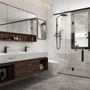<span class=keywords><strong>Mueble</strong></span> de <span class=keywords><strong>baño</strong></span> de último diseño, armario con espejo de iluminación en <span class=keywords><strong>Nogal</strong></span> y marrón <span class=keywords><strong>oscuro</strong></span>, 2022 - Product Image 5