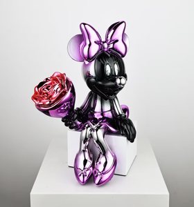 Nouvelles créations célèbres : Sculpture Pop Art Mickey en résine électroplaquée, couleur chrome, motif cœur, pour décoration intérieure - Product Image 2