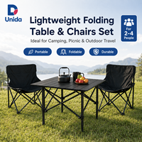Ensemble de table et chaises de camping portable avec 2 chaises pliantes et sac de transport pour pique-nique, voyages en plein air