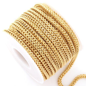 Stainless Steel <b>Box</b> Chain 18k Gold Plated For <b>Bracelet</b> Making DIY Jewelry Findings H1367 - Product Image 1