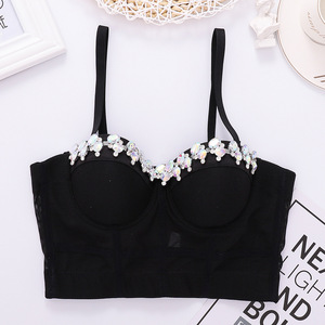 Top Corto sin Tirantes Tks Popular, Corsé Sexy con Adornos, Bordado <span class=keywords><strong>3D</strong></span>, Diseño Transpirable de Punto - Product Image 2