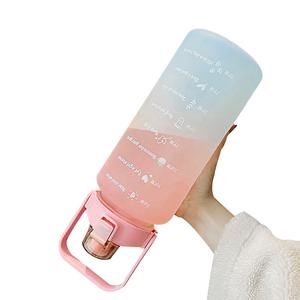 Garrafa de água motivacional, agente de envio para a índia com adesivo, gradiente, vazamento, grande e 2000ml, livre de bpa, jarro de água esportivo - Product Image 2