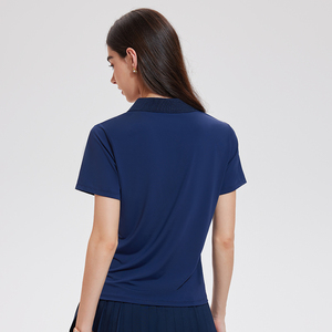 Polo Neck Aesthetic Badminton Tennis Wear Women Polo T-<strong>shirts</strong> Running Fitness Top Casual Crop Sports Tops - Product Image 3