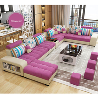 Ensemble de canapés en tissu en forme de L de luxe, meubles de salon, design moderne de haute qualité, grand format, respectueux de l'environnement, canapé multifonctionnel