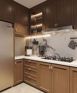 Muebles de Cocina Modulares Modernos de Diseño Inteligente, Completamente Equipados, de MDF, para Proyectos de Hoteles/Apartamentos - Product Image 1