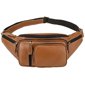 HUMERPAUL classico marsupio da uomo Vintage marsupio in vera pelle Multi-funzione tracolla petto Pack per viaggi all'aperto vita durevole - Product Image 1