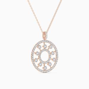 Collier pendentif en or 14K/18K/22K de haute qualité avec diamants de 0,58 ct taille brillant et pierres latérales, personnalisable, diamants de laboratoire de clarté VVS-SI - Product Image 3