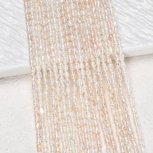 Accesorios de Material para Abalorios Hechos a Mano, Perlas de Agua Dulce Naturales de 2-3 mm con Forma de Arroz, Hilo Refrescante, Perlas Sueltas Pequeñas con Forma de Arroz - Product Image 3