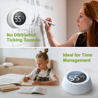 Minuteur de cuisine électronique numérique BALDR B0362S avec affichage LED, réglage par rotation, alarme, compte à rebours de cuisson, bouton circulaire magnétique