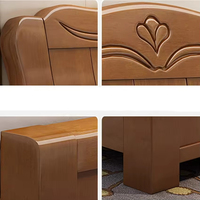 Cama de Plataforma de Madera de Roble Macizo de Estilo Europeo Moderno, Ecológica, Duradera, con Espacio de Almacenamiento, Ahorra Espacio, Muebles de Dormitorio Queen/King