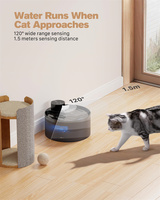 Fontaine à eau pour animaux de compagnie avec système de circulation à commande par induction, distributeur d'eau automatique sans fil pour chats et chiens