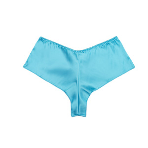 Mutandine da donna in seta ghiaccio traspiranti in poliestere senza cuciture a vita alta con superficie satinata - Product Image 5