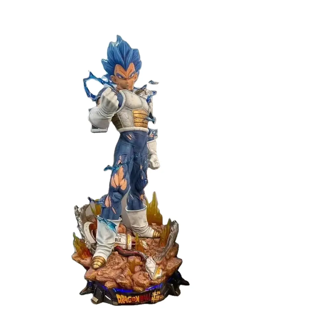 Goede Kwaliteit Groot Formaat Japan Anime Dragon Ball Figuur Levensgrote Vegeta Standbeeld Hars Vegeta Sculptuur Realistische Anime Figuur