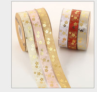 Ruban de fleurs en feuille d'or japonais JOYWOOD, ruban luxueux irisé, polyester durable, bricolage, nœud, accessoires pour cheveux LOLITA, artisanat de mariage