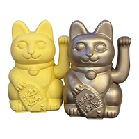 Statue de chat porte-bonheur écologique 2025, couleur personnalisable, en plastique, design Feng Shui, décoration d'intérieur