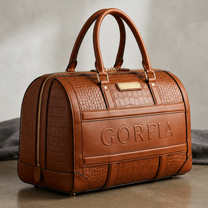 OEM ODM Large Luxury Brown Crocodile Embossed PU Leather Designer Duffel <b>Bag</b> <b>Overnight</b> Weekend Luggage Travel <b>Bags</b> for men - Product Image 3