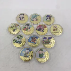 Nuovi 12 disegni Dragon-Ball anime metal coin Japan manga figures for fans' collection Best prop decoration for Cartoon show