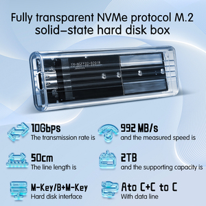 LASTINGIN taşınabilir şeffaf NVME M2 SSD durumda <span class=keywords><strong>M</strong></span>.<span class=keywords><strong>2</strong></span> için USB3.1 tip-c 10Gbps <span class=keywords><strong>m</strong></span>-anahtar harici SSD muhafaza - Product Image 3