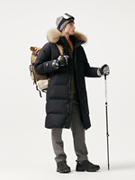 Veste d'hiver décontractée pour homme, 90% duvet, avec capuche en fourrure, coupe-vent et imperméable, manteau long épais, coupe-vent 123