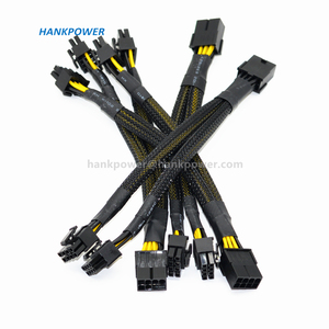 Cable de alimentación <span class=keywords><strong>PCI</strong></span> <span class=keywords><strong>Express</strong></span> para GPU PCIE <span class=keywords><strong>Y</strong></span>-splitter, Cable de extensión trenzado de 8 pines hembra a Dual 2X 8 (6 + 2) macho, 20cm - Product Image 2
