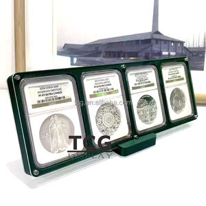 Caja de almacenamiento de celda de moneda con grado dorado de almacenamiento seguro de acrílico personalizado TCG con coleccionistas de monedas NGC PCGS IGS, caja de losa de consola - Product Image 1