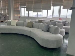 Sofá Seccional de terciopelo curvo blanco moderno sofás de sala tapizados sofás de 2 plazas muebles - Product Image 6