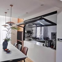 Ventana Plegable Vertical Insonorizada Minimalista de Aleación de Aluminio con 1 Año de Garantía para Cafetería, Tienda de Té con Leche, Cocina, Bar, Baño