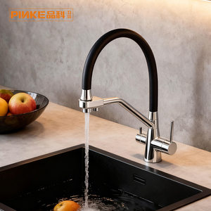 <span class=keywords><strong>Grifo</strong></span> <span class=keywords><strong>de</strong></span> <span class=keywords><strong>Cocina</strong></span> <span class=keywords><strong>de</strong></span> Lujo 3 en 1 con Filtro, Doble Manija, Moderno, <span class=keywords><strong>de</strong></span> Latón Cromado, Giratorio 360°, con Rociador Extraíble, Agua Fría y Caliente, Purificador - Product Image 2