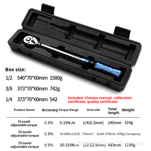 Clé dynamométrique en acier au carbone de qualité industrielle, précision en kilogrammes, réglable, outil mécanique pour réparation automobile avec finition chromée - Product Image 3