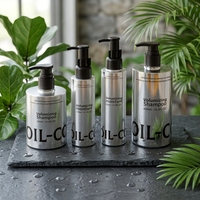 Brume capillaire, lotion, shampoing, flacon pompe sans air noir mat écologique de qualité supérieure