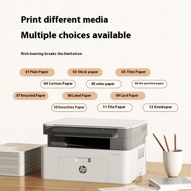 117W Black & White A4 Laser Printer with USB & Wireless Interfaces for Home Office & Student Use Connects to Cell Phone