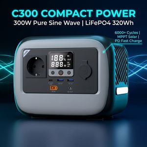 Estación Portátil de 300W, Generador Solar de 320Wh, Entrada para Coche, Onda Sinusoidal Pura, Batería de Respaldo para Exteriores, Carga Rápida MPPT, Arranque de Emergencia - Product Image 6