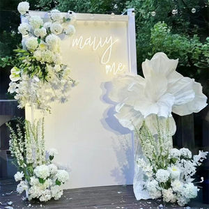 YOPIN-7660 Blanc Série Réaliste Simulation De Mariage Arrangement Floral Ivoire Blanc Rose Pivoine Fleurs Artificielles En Gros - Product Image 3