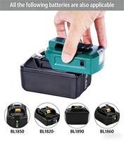 Adaptateur de batterie pour batterie au lithium 14,4V-18V avec double sortie USB, matériau ABS, lampe de travail LED portable