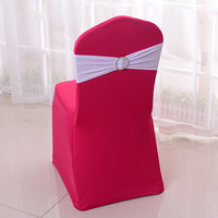 Vente en gros usine : Nœuds de chaise extensibles en Spandex bordeaux pour mariages, événements et fêtes, avec décoration rose extensible faite à la main