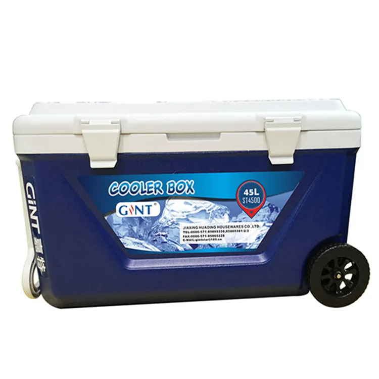 45L camping wheeled cooler box ice outdoor fishing hard cooler